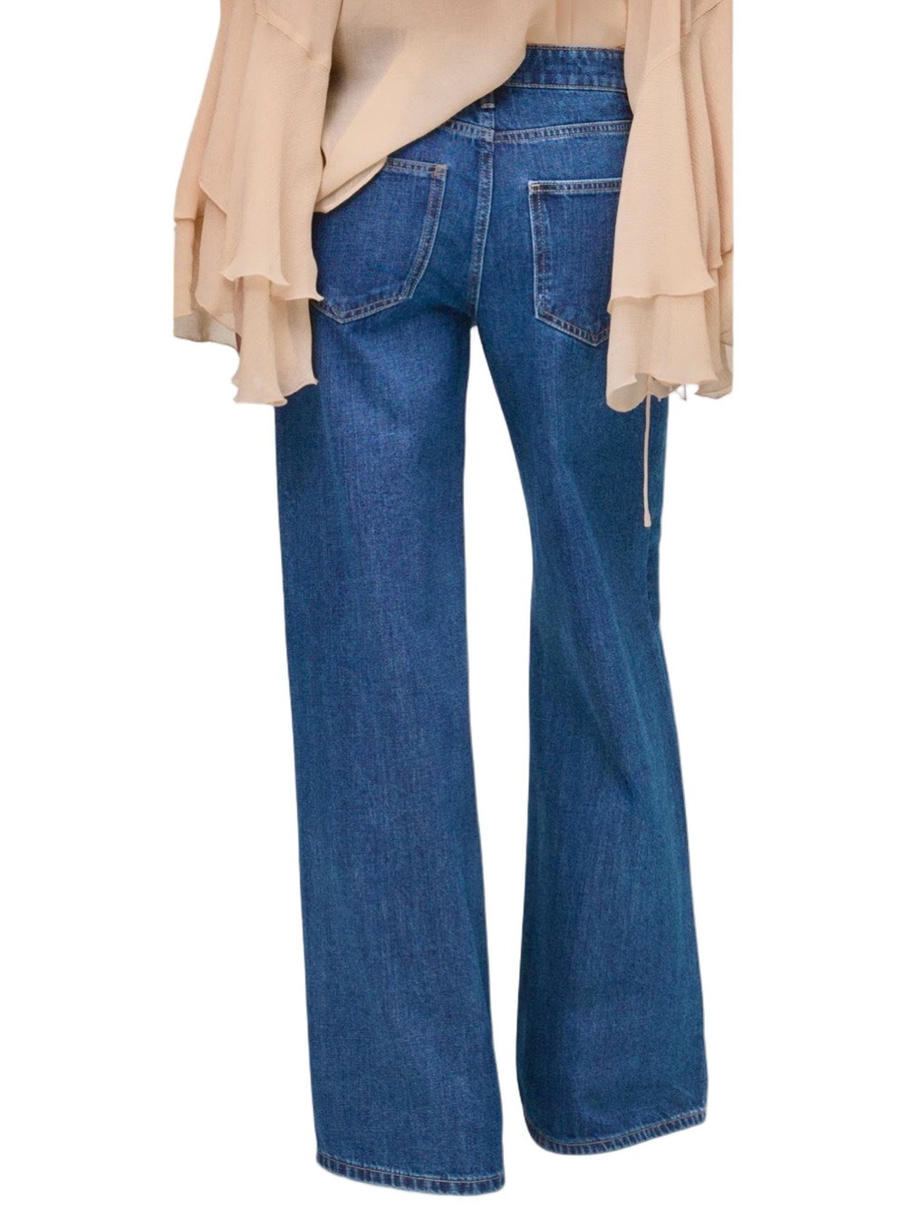 MNG Wide-Leg Low-waist Jeans in Deep Blue, Size 10 - Picture 2 of 10